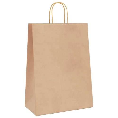 Papirnate vrećice 250 kom s ručkama smeđe 32x17x44 cm - Smeđa 32 x 17 x 44 cm 250 Cijena