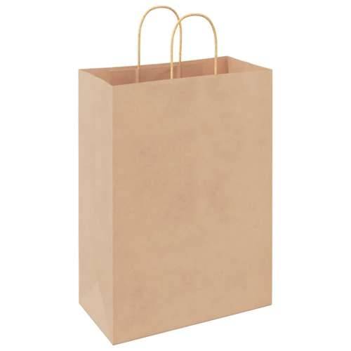 Papirnate vrećice 250 kom s ručkama smeđe 32x17x44 cm - Smeđa 32 x 17 x 44 cm 250 Cijena