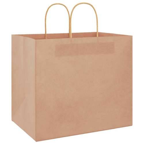 Papirnate vrećice 250 kom s ručkama smeđe 32x22x28 cm - Smeđa 32 x 22 x 28 cm 250 Cijena
