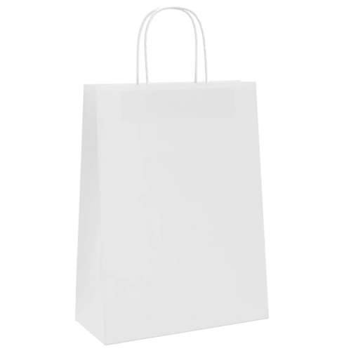 Papirnate vrećice 50 kom s ručkama bijele 26x12x35 cm - Bijela 26 x 12 x 35 cm 50 Cijena