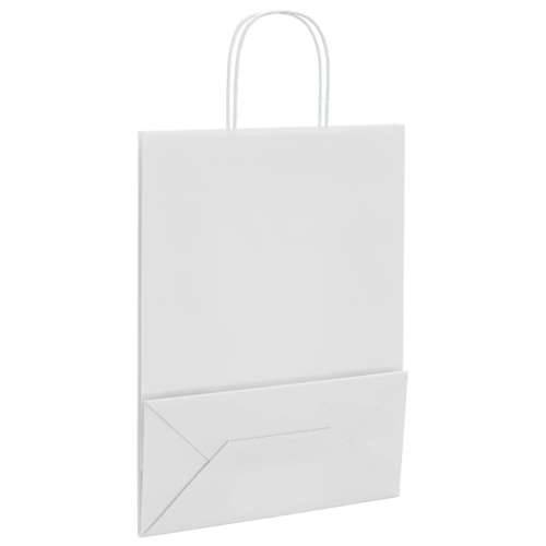 Papirnate vrećice 50 kom s ručkama bijele 26x12x35 cm - Bijela 26 x 12 x 35 cm 50 Cijena