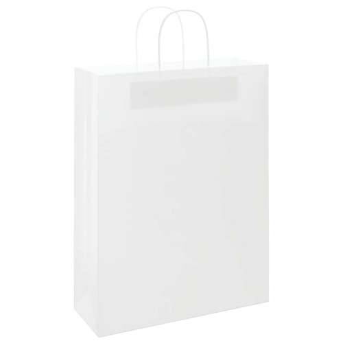 Papirnate vrećice 50 kom s ručkama bijele 32x12x42 cm - Bijela 32 x 12 x 42 cm 50 Cijena
