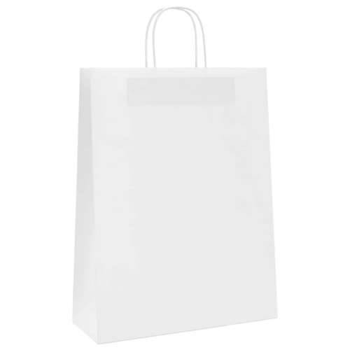 Papirnate vrećice 50 kom s ručkama bijele 32x12x42 cm - Bijela 32 x 12 x 42 cm 50 Cijena
