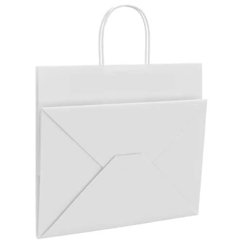 Papirnate vrećice 50 kom s ručkama bijele 32x22x28 cm - Bijela 32 x 22 x 28 cm 50 Cijena