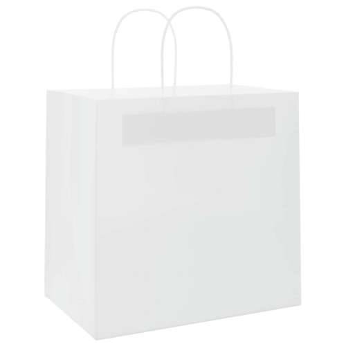 Papirnate vrećice 250 kom s ručkama bijele 26x17x25 cm - Bijela 26 x 17 x 25 cm 250 Cijena