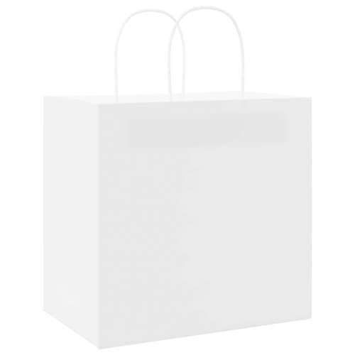 Papirnate vrećice 250 kom s ručkama bijele 26x17x25 cm - Bijela 26 x 17 x 25 cm 250 Cijena