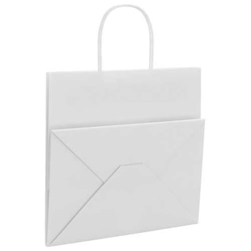 Papirnate vrećice 250 kom s ručkama bijele 26x17x25 cm - Bijela 26 x 17 x 25 cm 250 Cijena