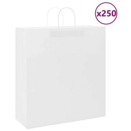 Papirnate vrećice 250 kom s ručkama bijele 45x17x48 cm - Bijela 45 x 17 x 48 cm 250 Cijena