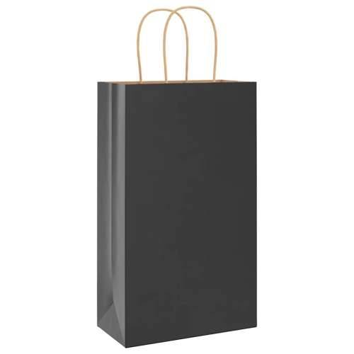 Papirnate vrećice 50 kom s ručkama crne 21x11x36 cm - Crna 21 x 11 x 36 cm 50 Cijena