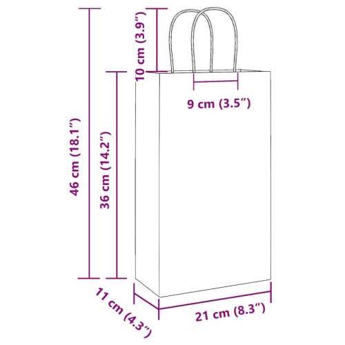 Papirnate vrećice 50 kom s ručkama crne 21x11x36 cm - Crna 21 x 11 x 36 cm 50 Cijena