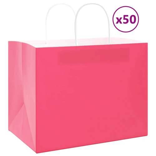 Papirnate vrećice 50 kom s ručkama ružičaste 32x22x24 cm - Ružičasta 32 x 22 x 24 cm 50 Cijena