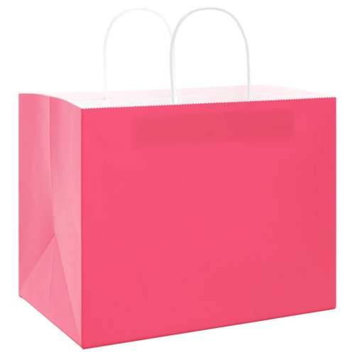 Papirnate vrećice 50 kom s ručkama ružičaste 32x22x24 cm - Ružičasta 32 x 22 x 24 cm 50 Cijena