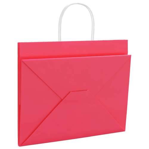 Papirnate vrećice 50 kom s ručkama ružičaste 32x22x24 cm - Ružičasta 32 x 22 x 24 cm 50 Cijena