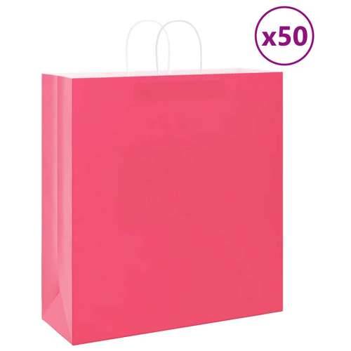 Papirnate vrećice 50 kom s ručkama ružičaste 45x17x48 cm - Ružičasta 45 x 17 x 48 cm 50 Cijena