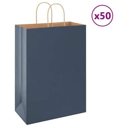 Papirnate vrećice 50 kom s ručkama crne 32x17x44 cm - Plava 32 x 17 x 44 cm 50 Cijena