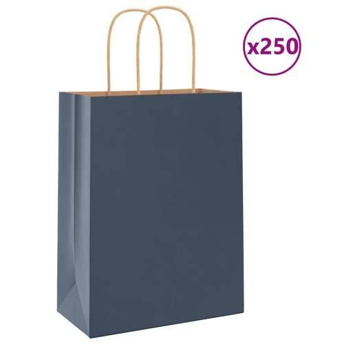 Papirnate vrećice 250 kom s ručkama plave 21x11x28 cm - Plava 22 x 11 x 28 cm 250 Cijena