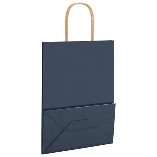 Papirnate vrećice 250 kom s ručkama plave 21x11x28 cm - Plava 22 x 11 x 28 cm 250 Cijena
