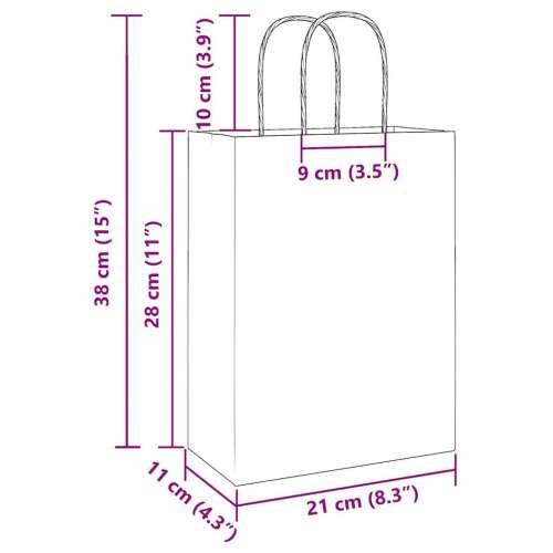 Papirnate vrećice 250 kom s ručkama plave 21x11x28 cm - Plava 22 x 11 x 28 cm 250 Cijena