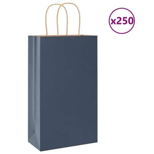 Papirnate vrećice 250 kom s ručkama plave 21x11x36 cm - Plava 21 x 11 x 36 cm 250 Cijena