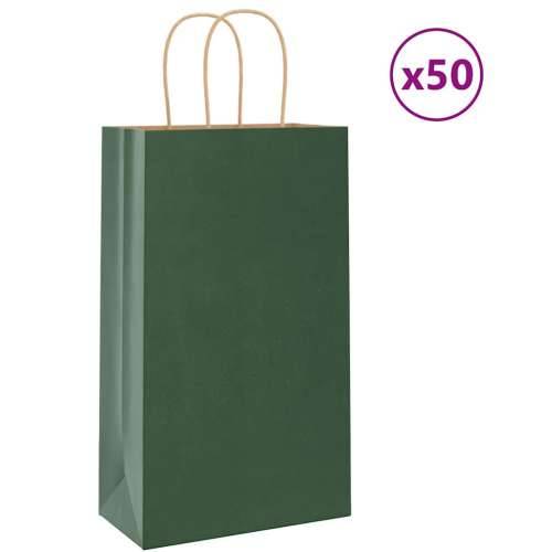 Papirnate vrećice 50 kom s ručkama zelene 21x11x36 cm - Zelena 21 x 11 x 36 cm 50 Cijena