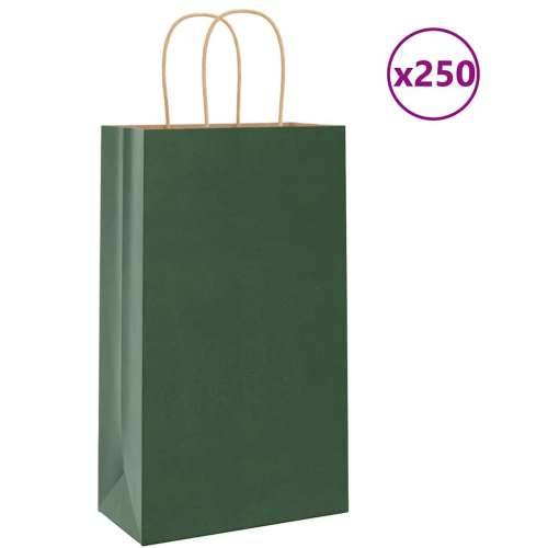 Papirnate vrećice 250 kom s ručkama zelene 21x11x36 cm - Zelena 21 x 11 x 36 cm 250 Cijena