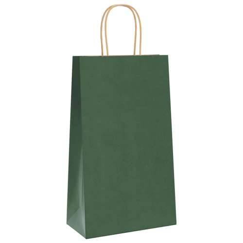 Papirnate vrećice 250 kom s ručkama zelene 21x11x36 cm - Zelena 21 x 11 x 36 cm 250 Cijena