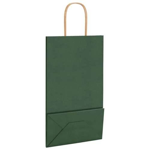 Papirnate vrećice 250 kom s ručkama zelene 21x11x36 cm - Zelena 21 x 11 x 36 cm 250 Cijena