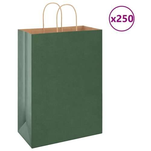 Papirnate vrećice 250 kom s ručkama zelene 32x17x44 cm - Zelena 32 x 17 x 44 cm 250 Cijena