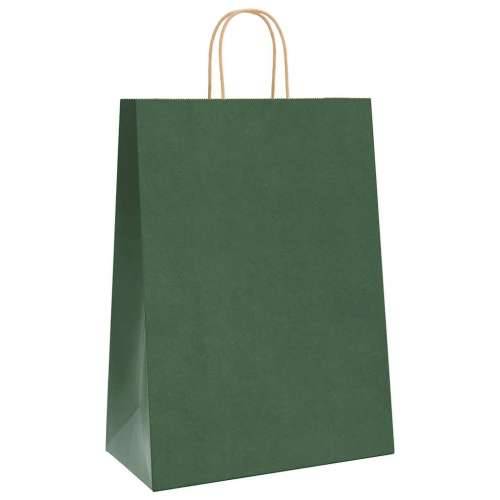 Papirnate vrećice 250 kom s ručkama zelene 32x17x44 cm - Zelena 32 x 17 x 44 cm 250 Cijena