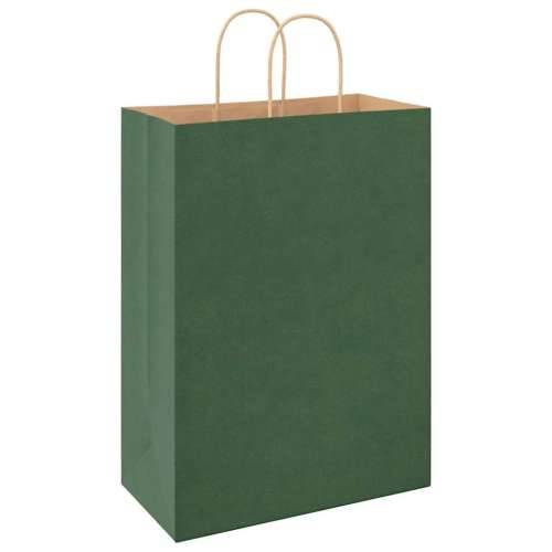 Papirnate vrećice 250 kom s ručkama zelene 32x17x44 cm - Zelena 32 x 17 x 44 cm 250 Cijena