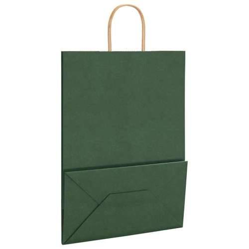 Papirnate vrećice 250 kom s ručkama zelene 32x17x44 cm - Zelena 32 x 17 x 44 cm 250 Cijena