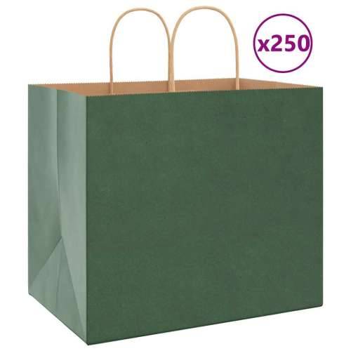 Papirnate vrećice 250 kom s ručkama zelene 32x22x28 cm - Zelena 32 x 22 x 28 cm 250 Cijena
