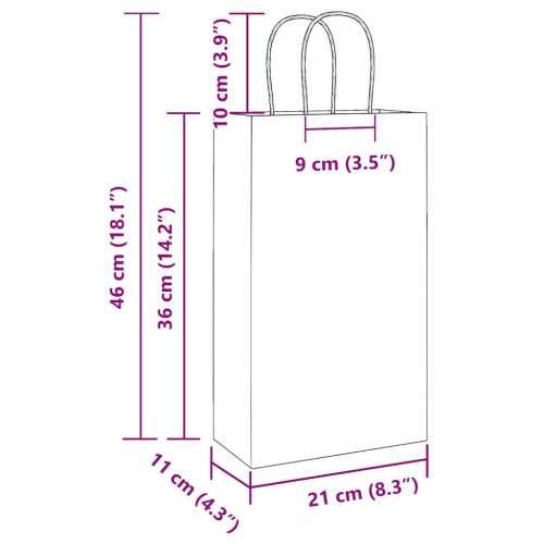 Papirnate vrećice 50 kom s ručkama crvene 21x11x36 cm - Crvena 21 x 11 x 36 cm 50 Cijena