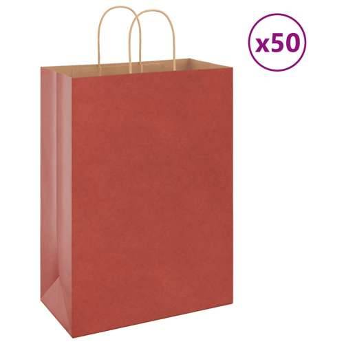 Papirnate vrećice 50 kom s ručkama crvene 32x17x44 cm - Crvena 32 x 17 x 44 cm 50 Cijena