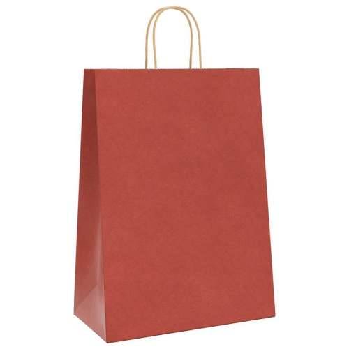Papirnate vrećice 50 kom s ručkama crvene 32x17x44 cm - Crvena 32 x 17 x 44 cm 50 Cijena