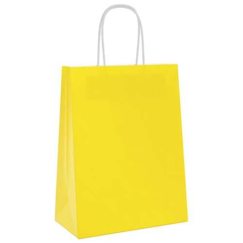 Papirnate vrećice 50 kom s ručkama žute 21x11x28 cm - Žuta 21 x 11 x 28 cm 50 Cijena