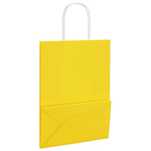 Papirnate vrećice 50 kom s ručkama žute 21x11x28 cm - Žuta 21 x 11 x 28 cm 50 Cijena