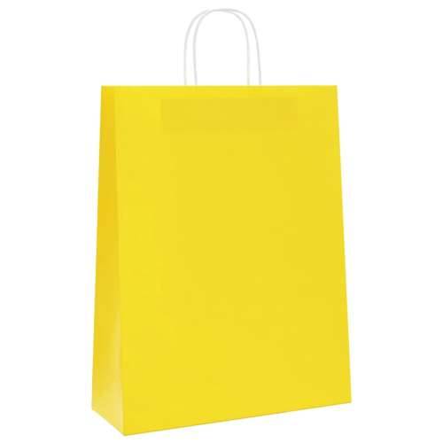 Papirnate vrećice 50 kom s ručkama žute 32x12x42 cm - Žuta 32 x 12 x 42 cm 50 Cijena
