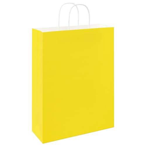 Papirnate vrećice 50 kom s ručkama žute 32x12x42 cm - Žuta 32 x 12 x 42 cm 50 Cijena