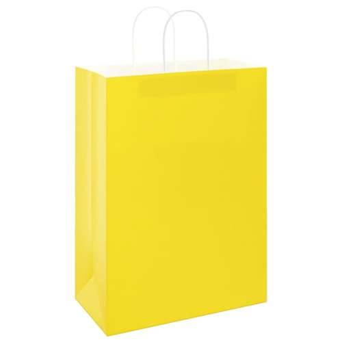 Papirnate vrećice 50 kom s ručkama žute 32x17x44 cm - Žuta 32 x 17 x 44 cm 50 Cijena