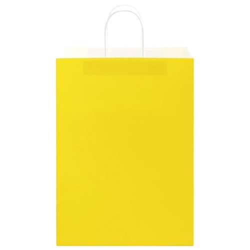 Papirnate vrećice 50 kom s ručkama žute 32x17x44 cm - Žuta 32 x 17 x 44 cm 50 Cijena