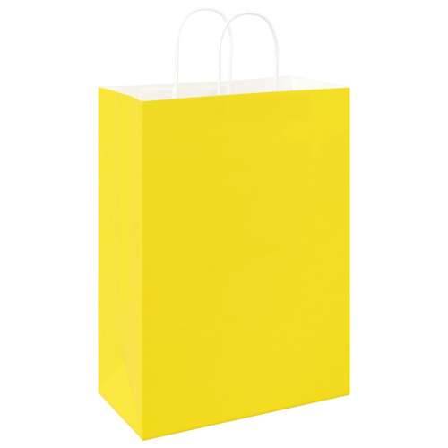 Papirnate vrećice 50 kom s ručkama žute 32x17x44 cm - Žuta 32 x 17 x 44 cm 50 Cijena