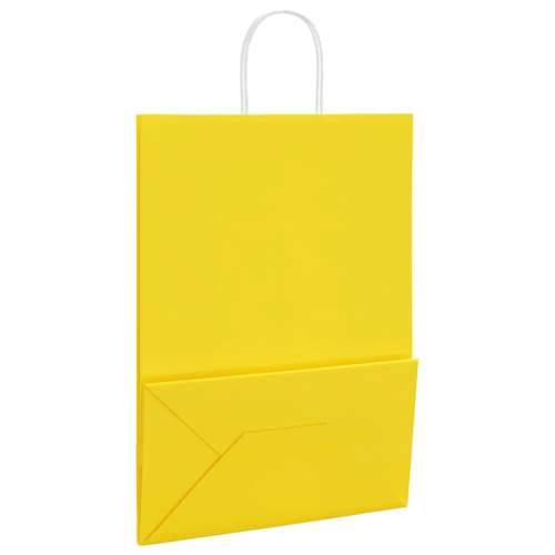 Papirnate vrećice 50 kom s ručkama žute 32x17x44 cm - Žuta 32 x 17 x 44 cm 50 Cijena