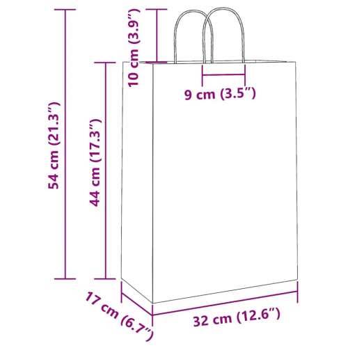 Papirnate vrećice 50 kom s ručkama žute 32x17x44 cm - Žuta 32 x 17 x 44 cm 50 Cijena