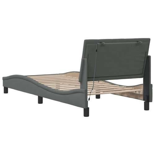 Okvir za krevet bez madraca tamnosivi 90x200 cm od tkanine - Tamno siva 90 x 200 cm Cijena