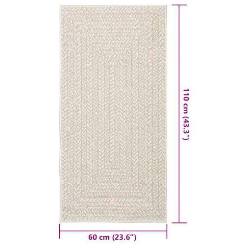 Tepih ZIZUR 60 x 110 cm s izgledom jute unutarnji i vanjski - Krema 60 x 110 cm Pravokutno Cijena