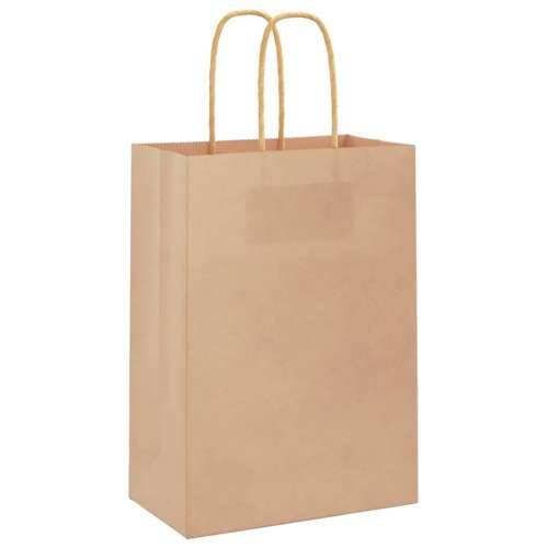 Papirnate vrećice 50 kom s ručkama smeđe 15x8x21 cm - Smeđa 15 x 8 x 21 cm 50 Cijena