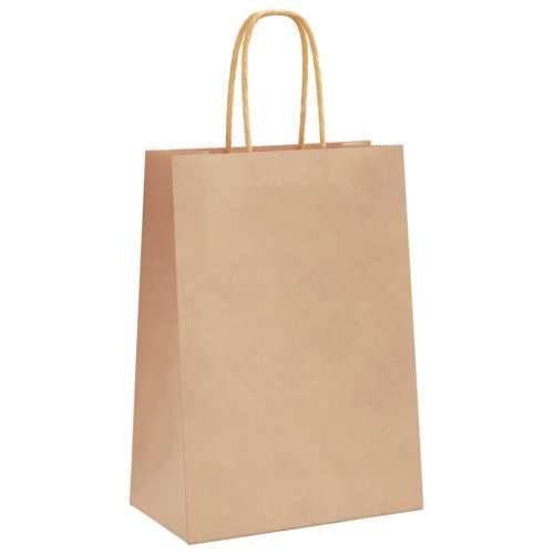 Papirnate vrećice 50 kom s ručkama smeđe 15x8x21 cm - Smeđa 15 x 8 x 21 cm 50 Cijena