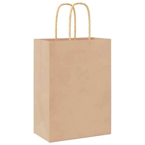 Papirnate vrećice 50 kom s ručkama smeđe 15x8x21 cm - Smeđa 15 x 8 x 21 cm 50 Cijena
