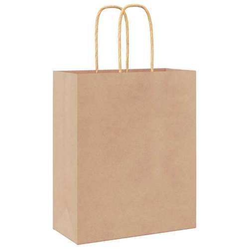 Papirnate vrećice 250 kom s ručkama smeđe 18x8x22 cm - Smeđa 18 x 8 x 22 cm 250 Cijena
